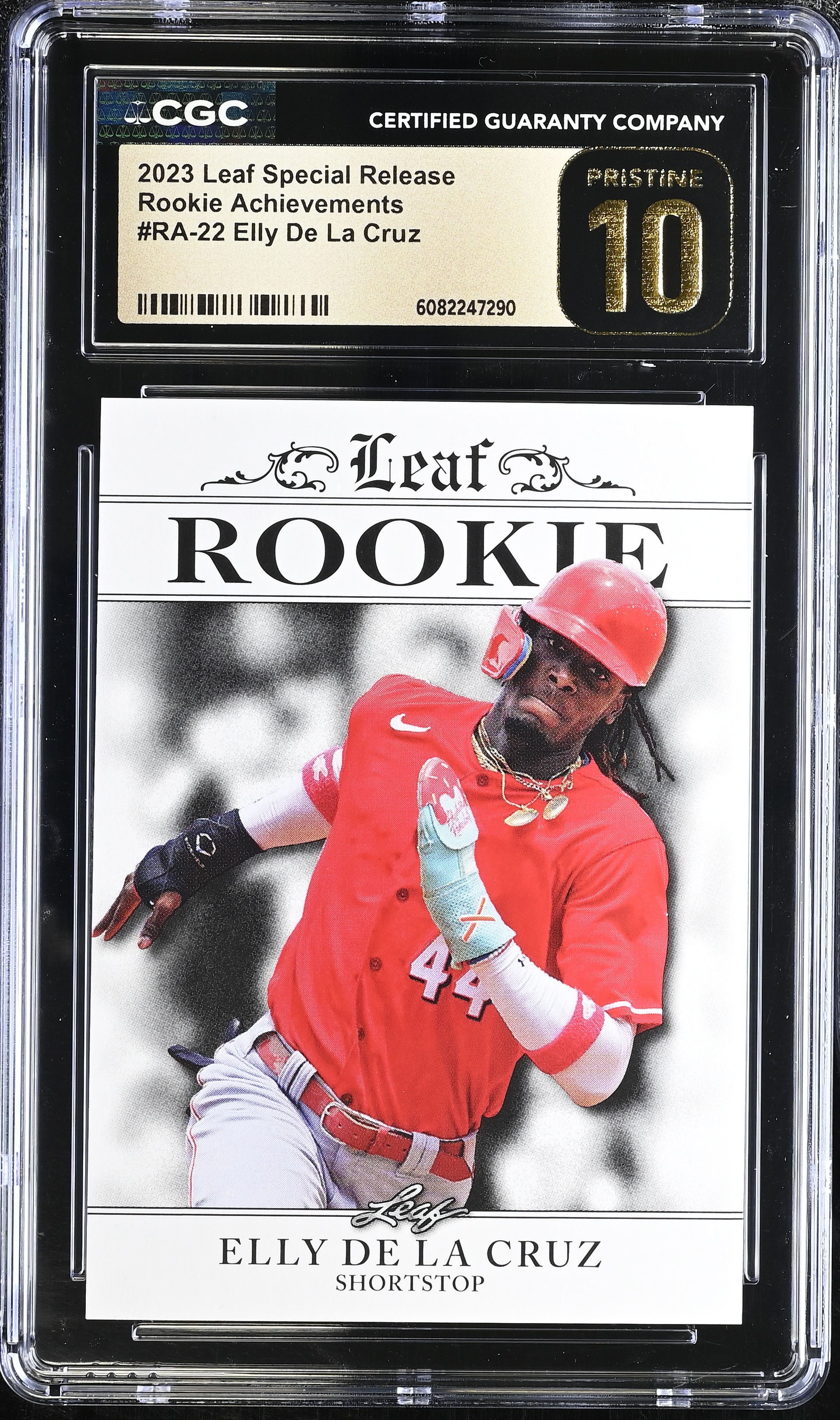 Elly De La Cruz 2023 Leaf Special Release Rookie Achievements #RA-22 (CGC 10 | Black Label) at PristineAuction.com Elly De La Cruz 2023 Leaf Special Release Rookie Achievements #RA-22 (CGC 10 | Black Label) at PristineAuction.com