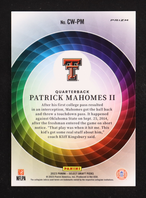 Patrick Mahomes II 2023 Select Draft Picks Color Wheel #1 at PristineAuction.com Patrick Mahomes II 2023 Select Draft Picks Color Wheel #1 at PristineAuction.com