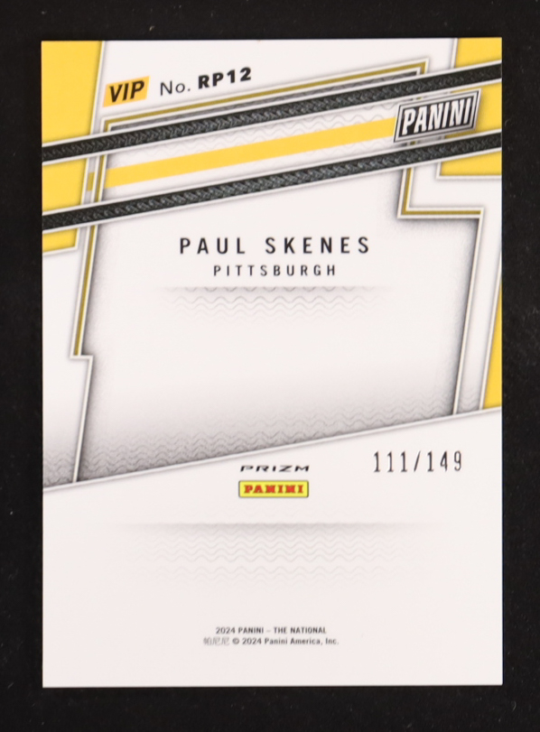Paul Skenes 2024 Panini National Convention VIP Gold Packs Prospects Red Sparkle #RP12 RC #111/149 at PristineAuction.com Paul Skenes 2024 Panini National Convention VIP Gold Packs Prospects Red Sparkle #RP12 RC #111/149 at PristineAuction.com