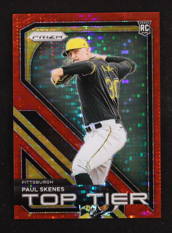Paul Skenes 2024 Panini Prizm Top Tier Prizms Red Pulsar #21 RC #279/399 at PristineAuction.com Paul Skenes 2024 Panini Prizm Top Tier Prizms Red Pulsar #21 RC #279/399 at PristineAuction.com