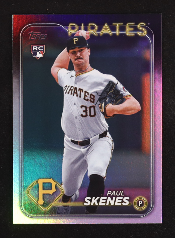 Paul Skenes 2024 Topps Update Rainbow Foil #US100 RC at PristineAuction.com Paul Skenes 2024 Topps Update Rainbow Foil #US100 RC at PristineAuction.com