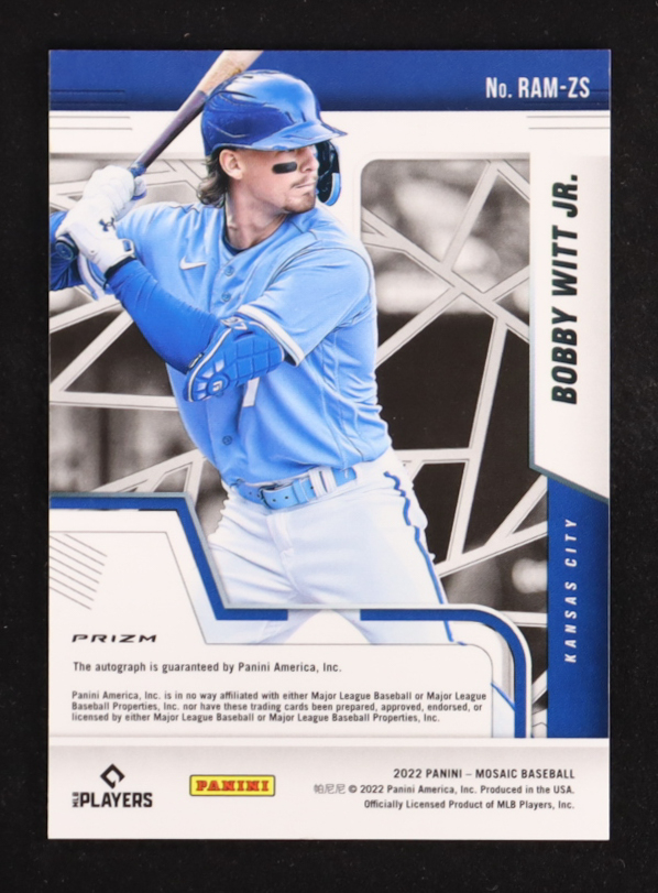 Bobby Witt Jr. 2022 Panini Mosaic Rookie Autographs Mosaic #76 RC at PristineAuction.com Bobby Witt Jr. 2022 Panini Mosaic Rookie Autographs Mosaic #76 RC at PristineAuction.com