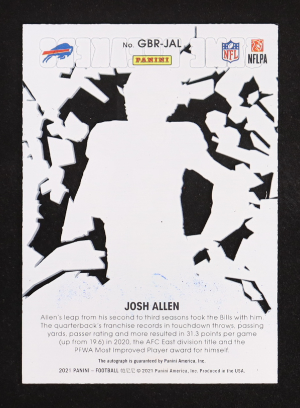 Josh Allen 2021 Panini Game Breakers Signatures #GBRJAL #11/50 at PristineAuction.com Josh Allen 2021 Panini Game Breakers Signatures #GBRJAL #11/50 at PristineAuction.com