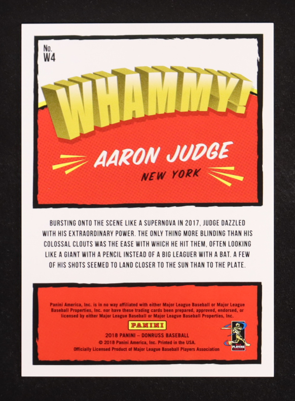 Aaron Judge 2018 Donruss Whammy #W4 at PristineAuction.com Aaron Judge 2018 Donruss Whammy #W4 at PristineAuction.com