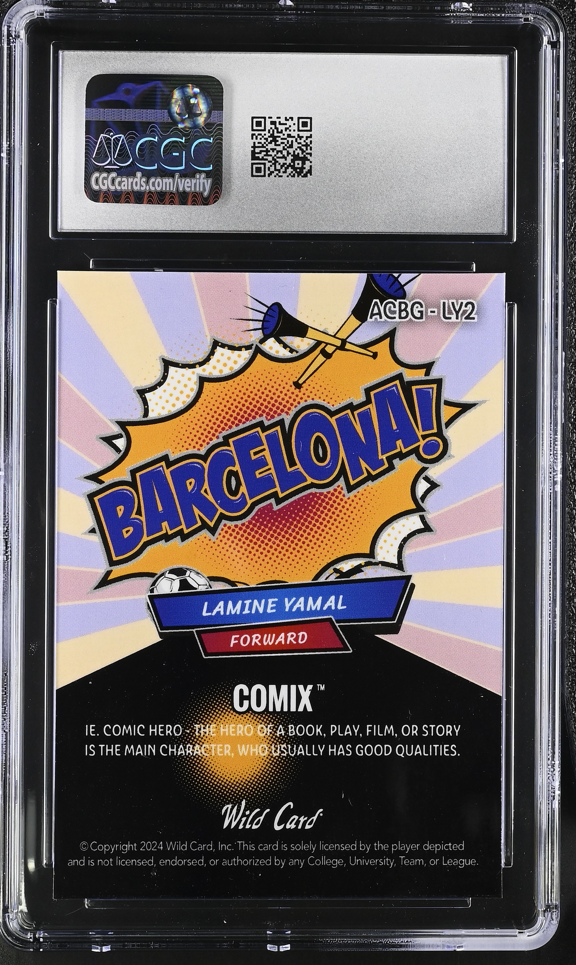 Lamine Yamal 2024 Wild Card Comix Yamal Barcelona Gold Gold/Red/Blue Pulsar #ACSB-LY2 #1/4(CGC 10) at PristineAuction.com Lamine Yamal 2024 Wild Card Comix Yamal Barcelona Gold Gold/Red/Blue Pulsar #ACSB-LY2 #1/4(CGC 10) at PristineAuction.com