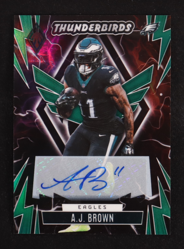 A.J. Brown 2023 Panini Phoenix Thunderbirds Autographs Green #8 #7/10 at PristineAuction.com A.J. Brown 2023 Panini Phoenix Thunderbirds Autographs Green #8 #7/10 at PristineAuction.com