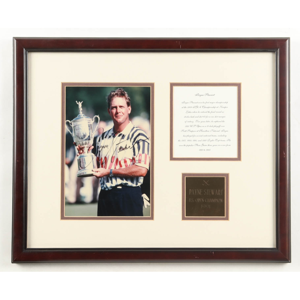 "Payne Stewart Signed "US Open 1991" Custom Framed Photo Display (JSA) at PristineAuction.com