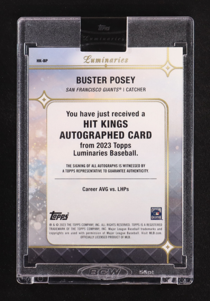 Buster Posey 2023 Topps Luminaries Hit Kings Autographs Red #HKBP #10/10 at PristineAuction.com Buster Posey 2023 Topps Luminaries Hit Kings Autographs Red #HKBP #10/10 at PristineAuction.com