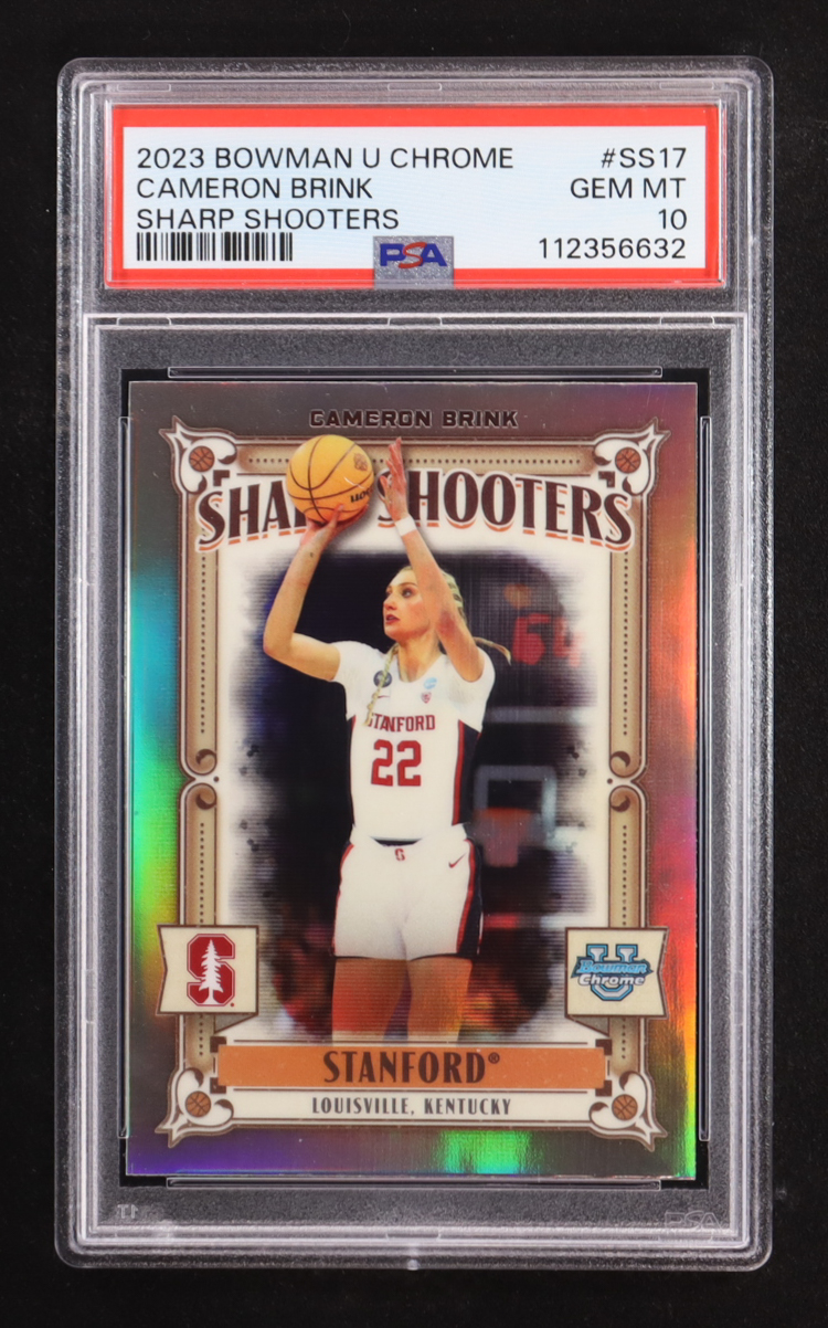 Cameron Brink 2023-24 Bowman Chrome University Sharp Shooters #SS17 RC (PSA 10) at PristineAuction.com Cameron Brink 2023-24 Bowman Chrome University Sharp Shooters #SS17 RC (PSA 10) at PristineAuction.com