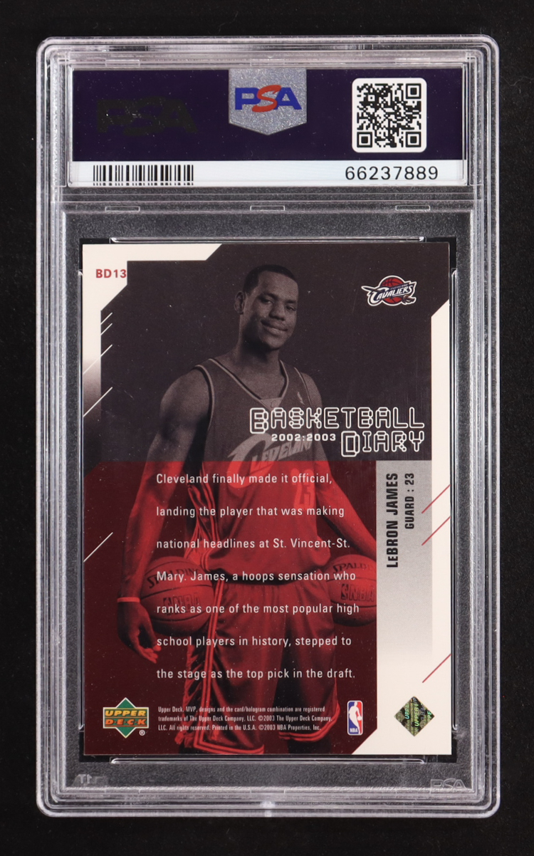 LeBron James 2003-04 Upper Deck MVP Basketball Diary #BD13 (PSA 9) at PristineAuction.com LeBron James 2003-04 Upper Deck MVP Basketball Diary #BD13 (PSA 9) at PristineAuction.com