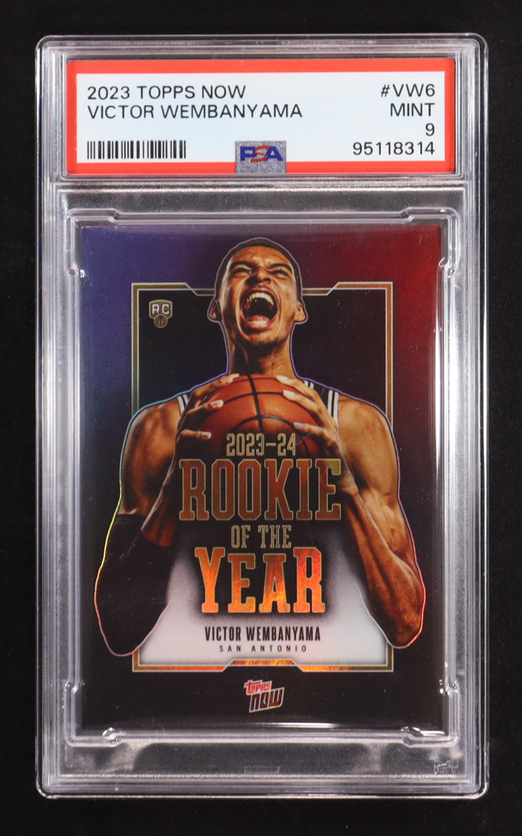 Victor Wembanyama 2023-24 Topps Now Victor Wembanyama #VW6 RC / ROY (PSA 9) at PristineAuction.com Victor Wembanyama 2023-24 Topps Now Victor Wembanyama #VW6 RC / ROY (PSA 9) at PristineAuction.com