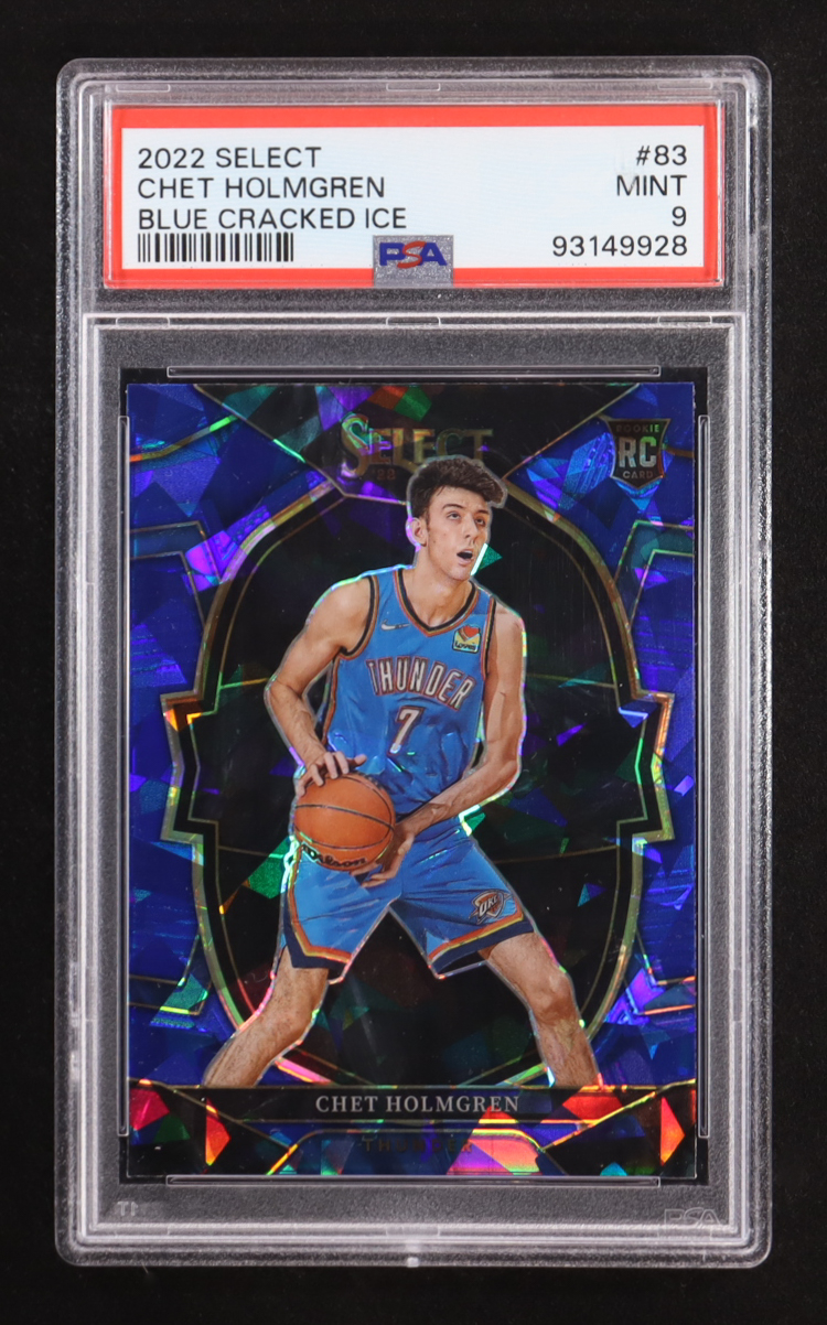 Chet Holmgren 2022-23 Select Prizms Blue Cracked Ice #83 RC (PSA 9) at PristineAuction.com Chet Holmgren 2022-23 Select Prizms Blue Cracked Ice #83 RC (PSA 9) at PristineAuction.com