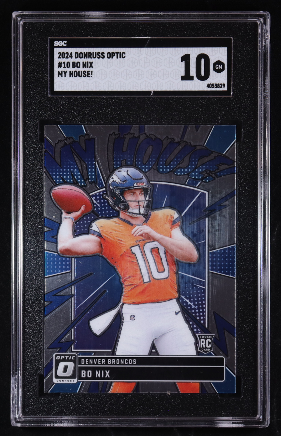 Bo Nix 2024 Donruss Optic My House #10 RC (SGC 10) at PristineAuction.com Bo Nix 2024 Donruss Optic My House #10 RC (SGC 10) at PristineAuction.com