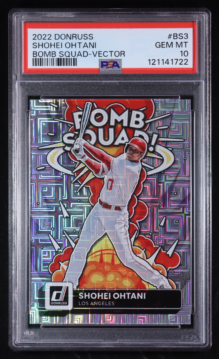 Shohei Ohtani 2022 Donruss Bomb Squad Vector #3 (PSA 10) at PristineAuction.com Shohei Ohtani 2022 Donruss Bomb Squad Vector #3 (PSA 10) at PristineAuction.com