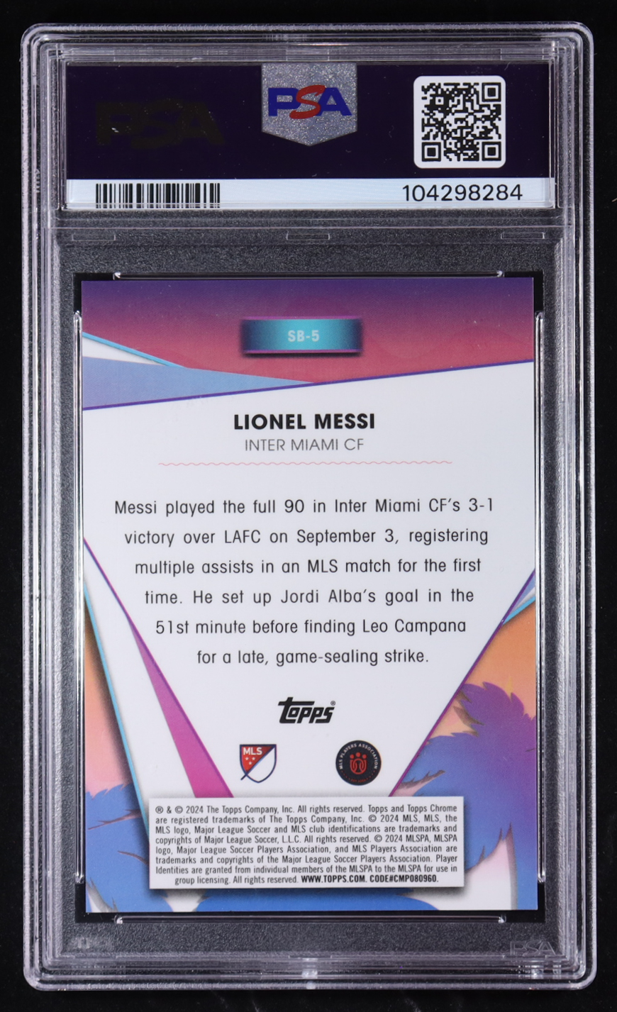 Lionel Messi 2024 Topps Chrome MLS South Beach Superstar Gold Refractors #SB5 #24/50 (PSA 10) at PristineAuction.com Lionel Messi 2024 Topps Chrome MLS South Beach Superstar Gold Refractors #SB5 #24/50 (PSA 10) at PristineAuction.com