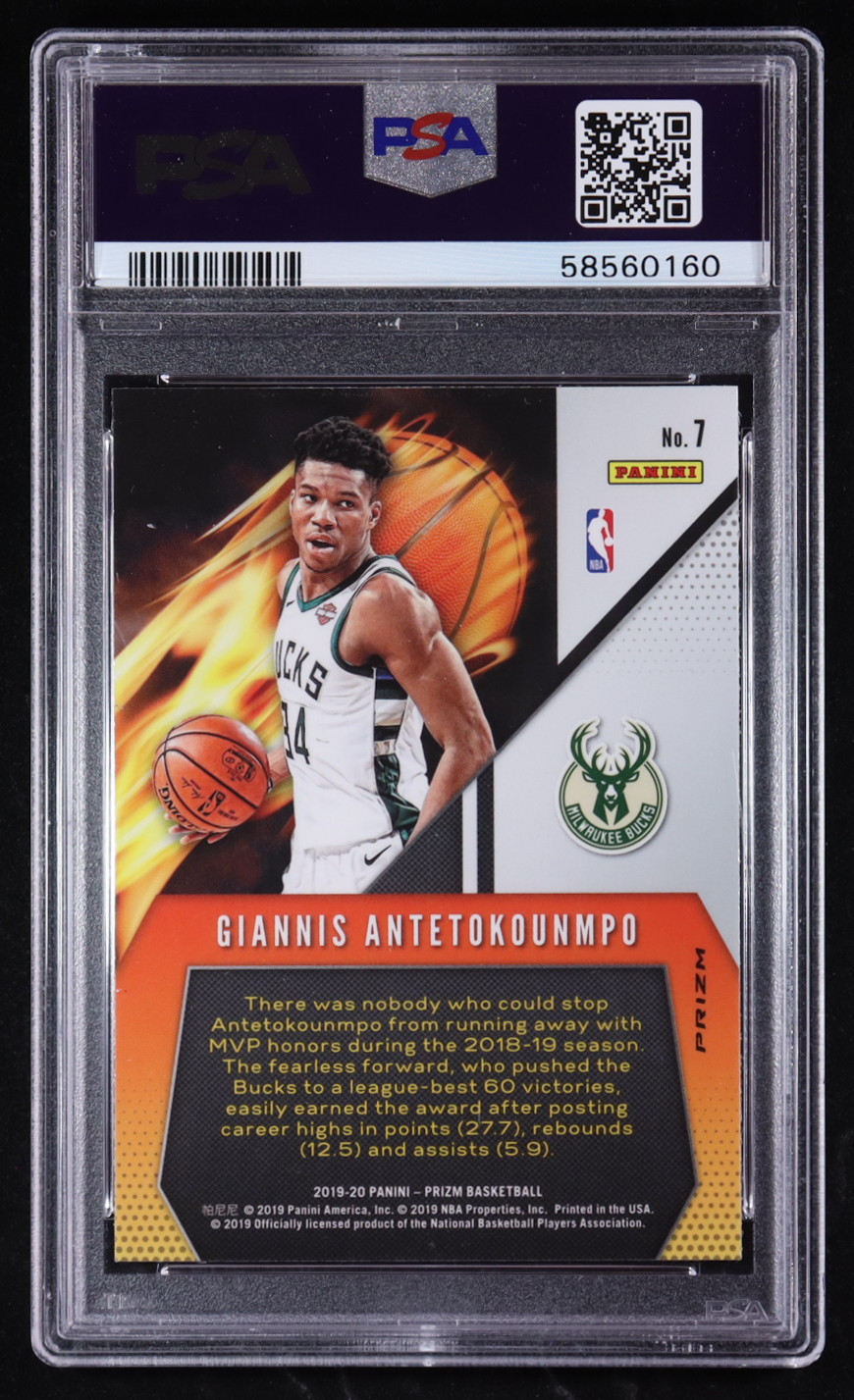 Giannis Antetokounmpo 2019-20 Panini Prizm Fearless Fast Break #7 (PSA 10) at PristineAuction.com Giannis Antetokounmpo 2019-20 Panini Prizm Fearless Fast Break #7 (PSA 10) at PristineAuction.com