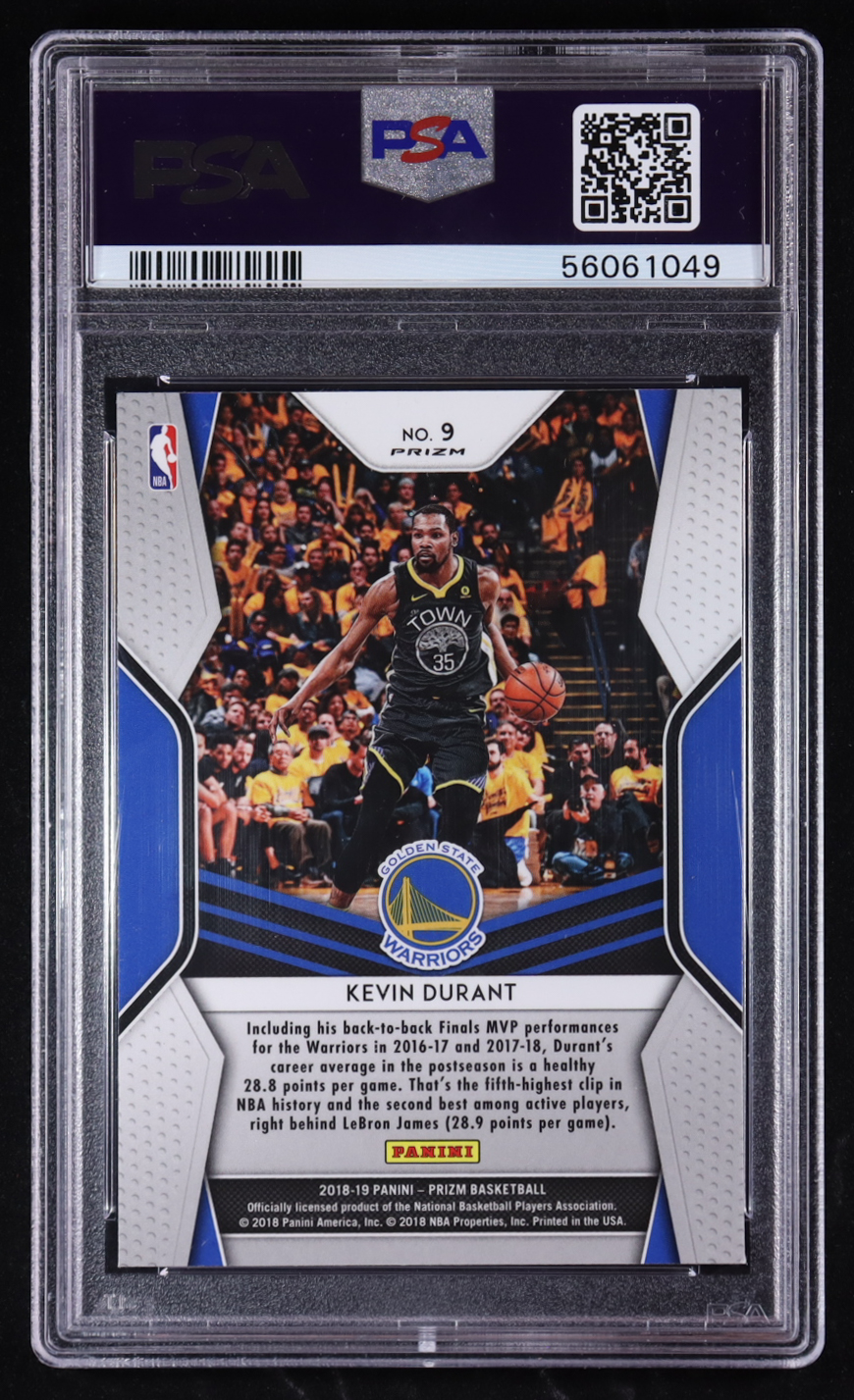 Kevin Durant 2018-19 Panini Prizm Dominance Prizms Silver #9 (PSA 9) at PristineAuction.com Kevin Durant 2018-19 Panini Prizm Dominance Prizms Silver #9 (PSA 9) at PristineAuction.com