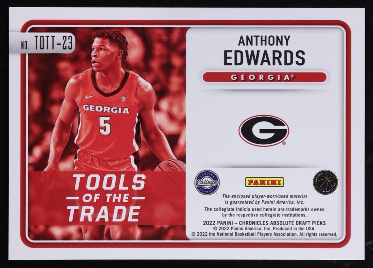 Anthony Edwards 2022-23 Panini Chronicles Draft Picks Absolute Tools of the Trade Green #23 at PristineAuction.com Anthony Edwards 2022-23 Panini Chronicles Draft Picks Absolute Tools of the Trade Green #23 at PristineAuction.com