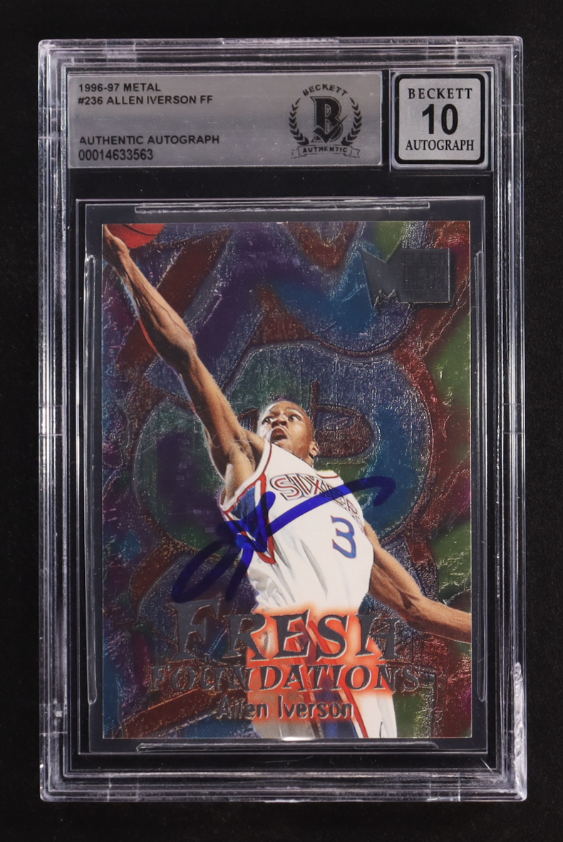 Allen Iverson Signed 1996-97 Metal #236 FF RC (BGS | Autograph Graded BGS 10) at PristineAuction.com Allen Iverson Signed 1996-97 Metal #236 FF RC (BGS | Autograph Graded BGS 10) at PristineAuction.com