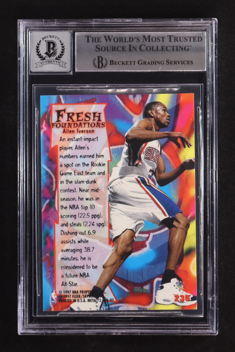 Allen Iverson Signed 1996-97 Metal #236 FF RC (BGS | Autograph Graded BGS 10) at PristineAuction.com Allen Iverson Signed 1996-97 Metal #236 FF RC (BGS | Autograph Graded BGS 10) at PristineAuction.com