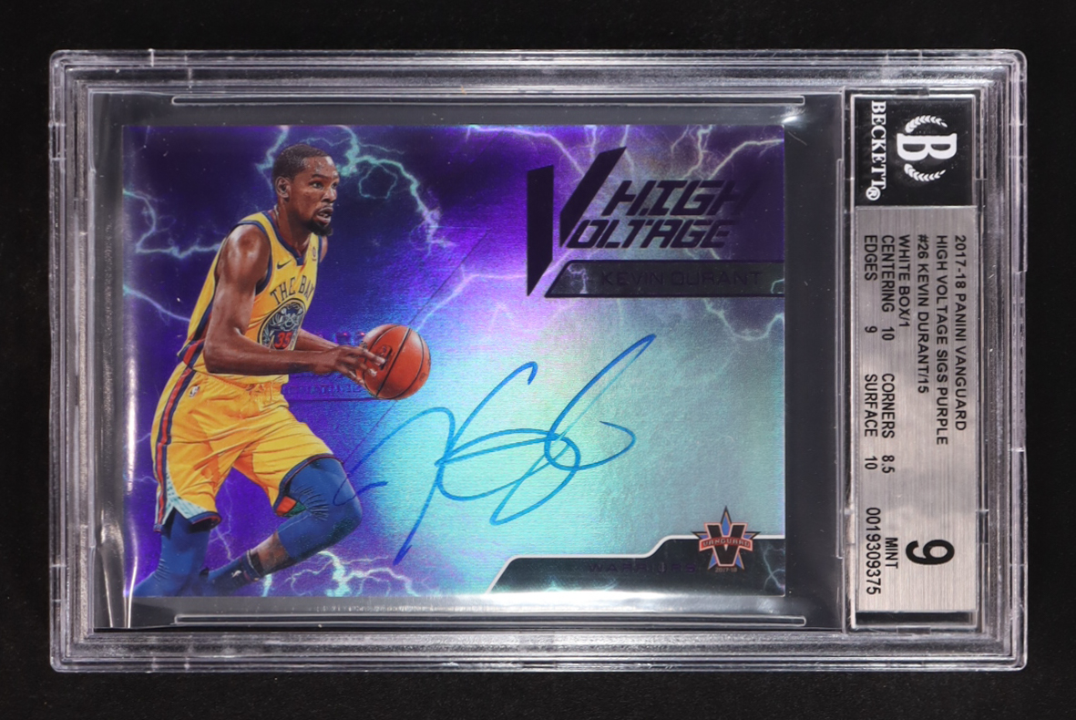 Kevin Durant 2017-18 Panini Vanguard High Voltage Signatures Purple #26 #1/1 (BGS 9) at PristineAuction.com Kevin Durant 2017-18 Panini Vanguard High Voltage Signatures Purple #26 #1/1 (BGS 9) at PristineAuction.com