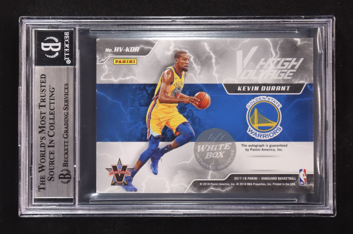 Kevin Durant 2017-18 Panini Vanguard High Voltage Signatures Purple #26 #1/1 (BGS 9) at PristineAuction.com Kevin Durant 2017-18 Panini Vanguard High Voltage Signatures Purple #26 #1/1 (BGS 9) at PristineAuction.com