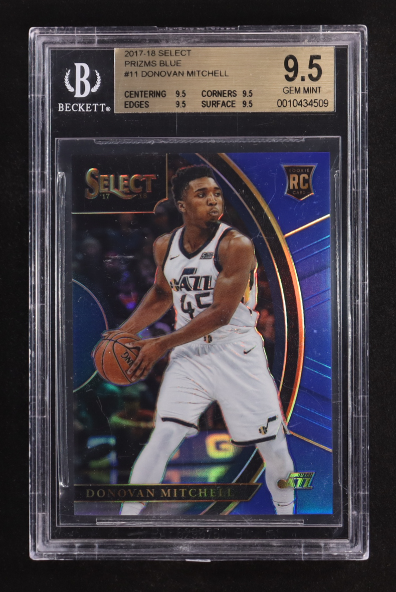 Donovan Mitchell 2017-18 Select Prizms Blue #11 RC #208/299 (BGS 9.5) at PristineAuction.com Donovan Mitchell 2017-18 Select Prizms Blue #11 RC #208/299 (BGS 9.5) at PristineAuction.com