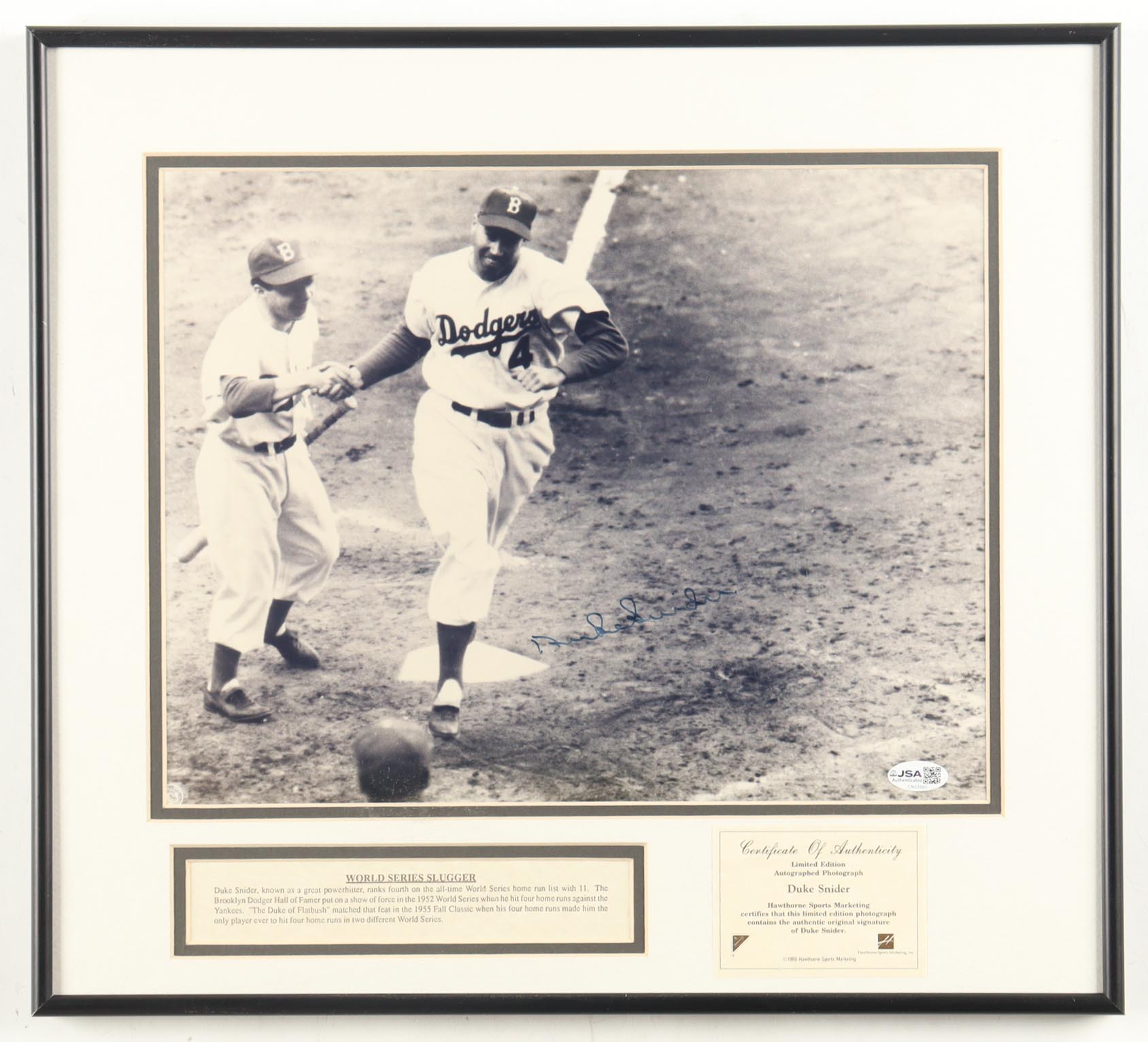 Duke Snider Signed Dodgers Custom Framed Photo Display (JSA) at PristineAuction.com Duke Snider Signed Dodgers Custom Framed Photo Display (JSA) at PristineAuction.com