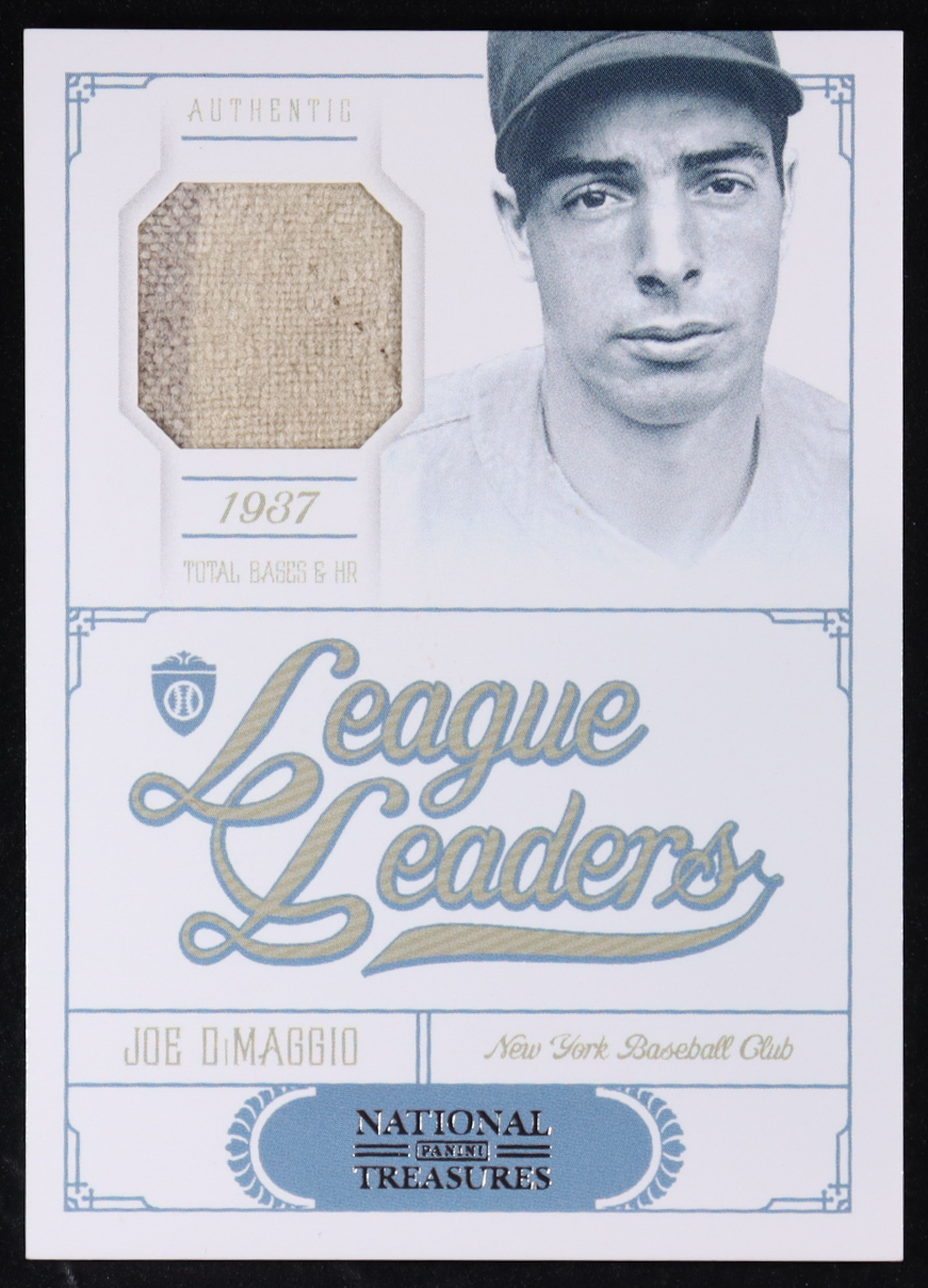 Joe DiMaggio 2012 Panini National Treasures League Leaders Materials #22 #39/49 at PristineAuction.com Joe DiMaggio 2012 Panini National Treasures League Leaders Materials #22 #39/49 at PristineAuction.com