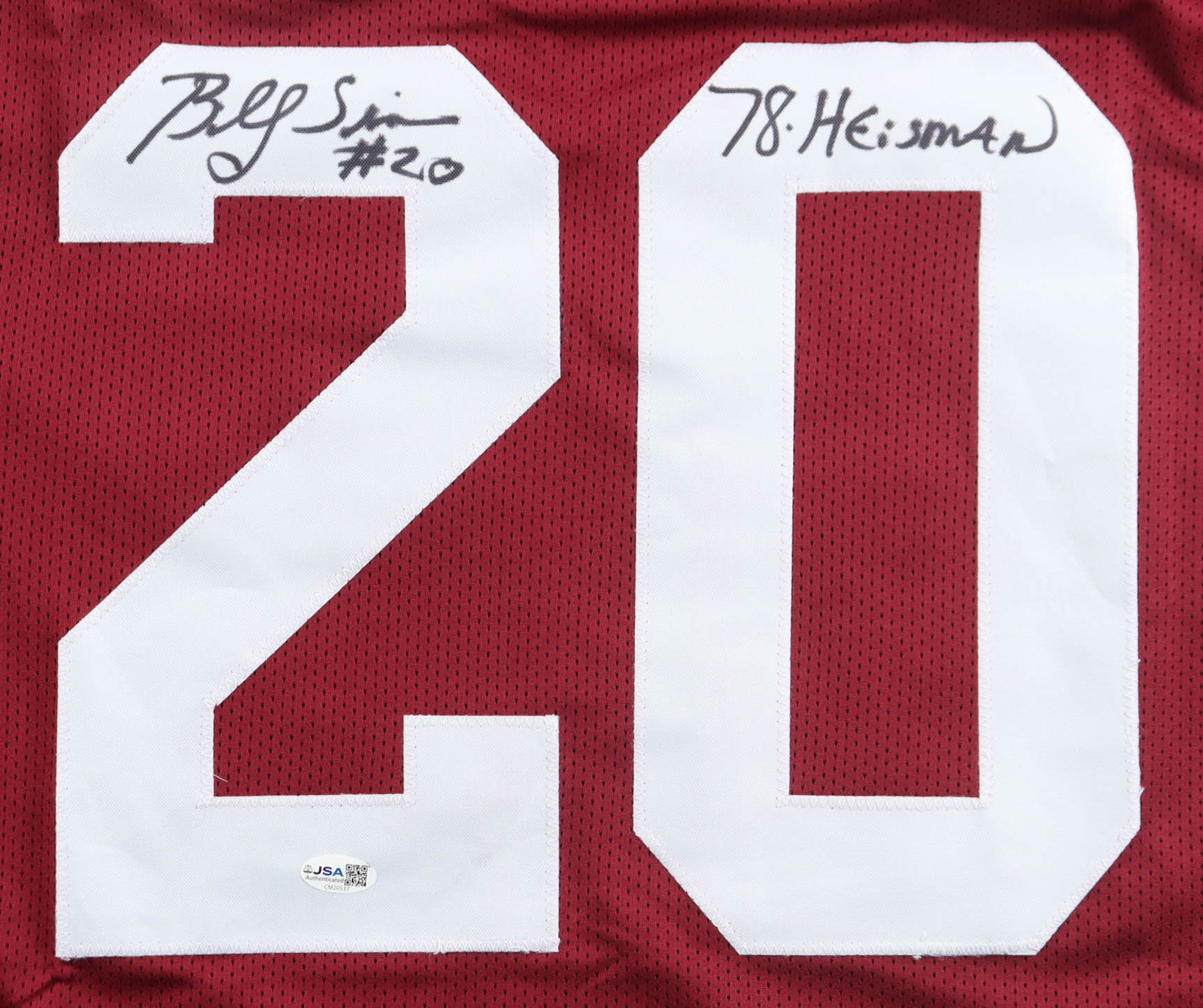 Billy Sims Signed Jersey Inscribed "78 Heisman" (JSA) at PristineAuction.com Billy Sims Signed Jersey Inscribed "78 Heisman" (JSA) at PristineAuction.com