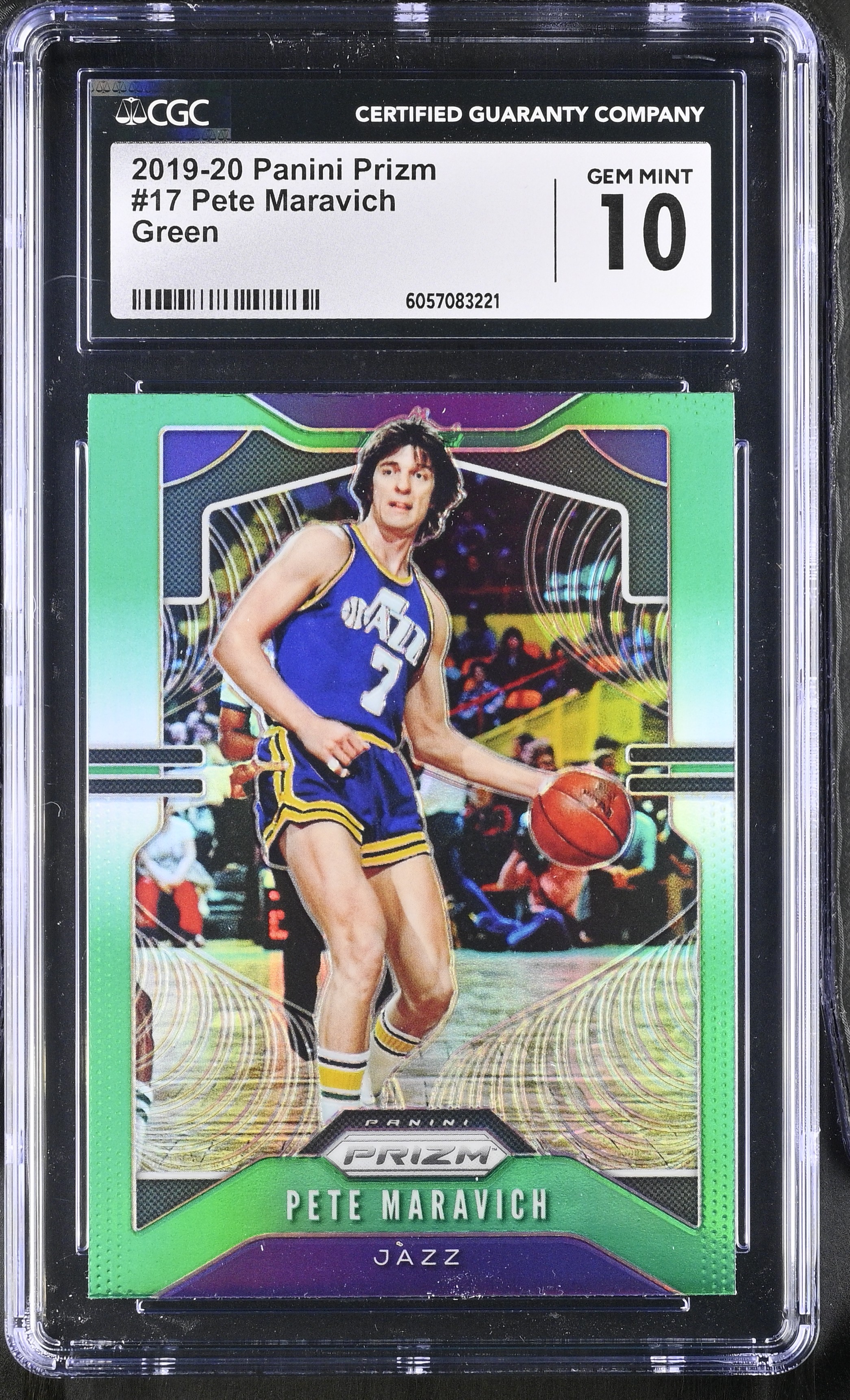 Pete Maravich 2019-20 Panini Prizm Prizms Green #17 (CGC 10) at PristineAuction.com Pete Maravich 2019-20 Panini Prizm Prizms Green #17 (CGC 10) at PristineAuction.com