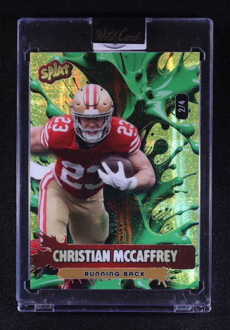 Christian McCaffrey 2026 Wild Card Splat Lucky Strike Emerald Splat Scotch Plaid #CM #2/4 at PristineAuction.com Christian McCaffrey 2026 Wild Card Splat Lucky Strike Emerald Splat Scotch Plaid #CM #2/4 at PristineAuction.com