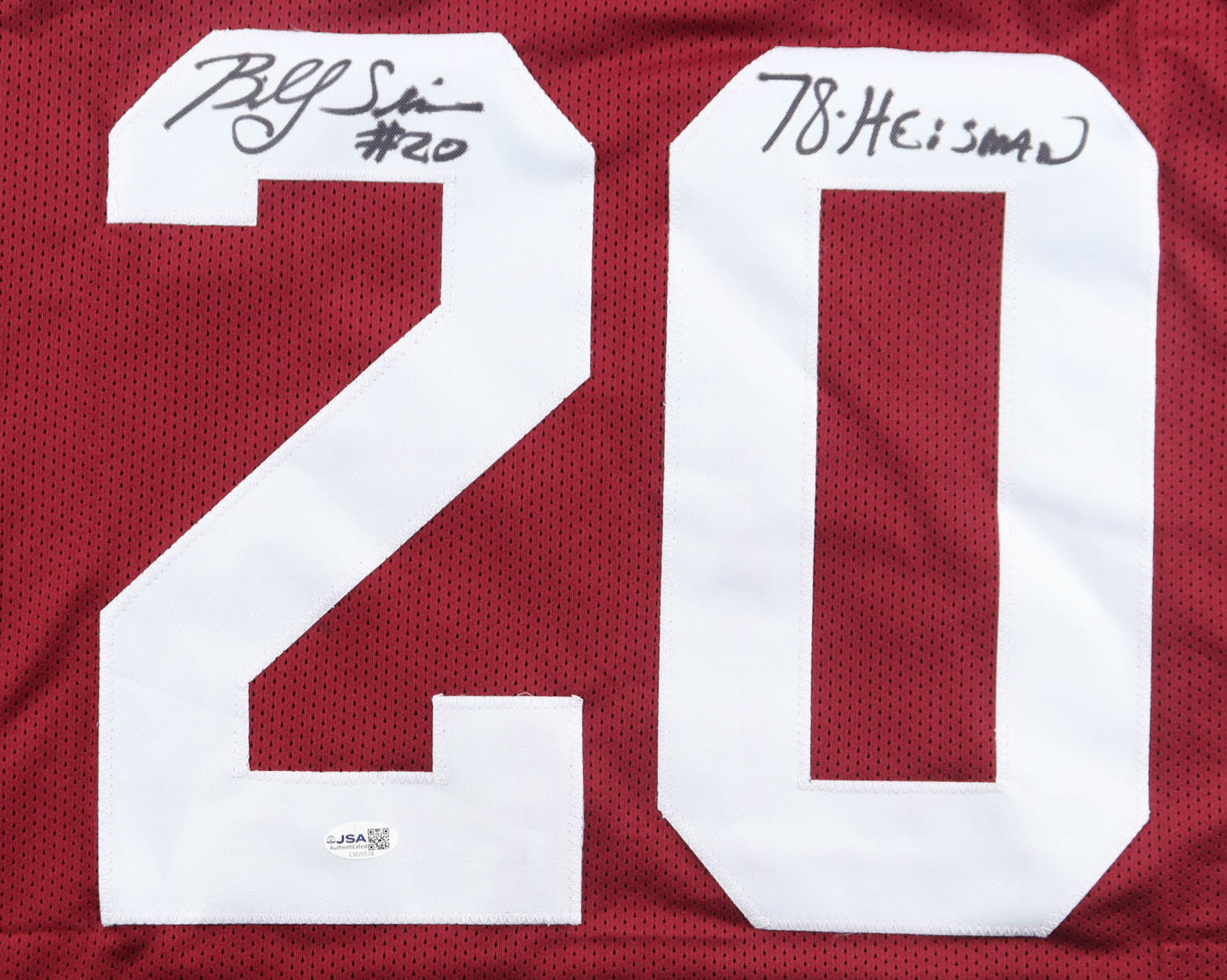 Billy Sims Signed Jersey Inscribed "78 Heisman" (JSA) at PristineAuction.com Billy Sims Signed Jersey Inscribed "78 Heisman" (JSA) at PristineAuction.com