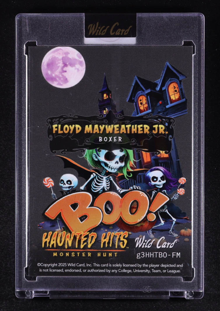Floyd Mayweather Jr. 2025 Wild Card Haunted Hits Monster Hunt BOO! True 1 of 1 Gold Scope #g3HHTBO-FM #1/1 at PristineAuction.com Floyd Mayweather Jr. 2025 Wild Card Haunted Hits Monster Hunt BOO! True 1 of 1 Gold Scope #g3HHTBO-FM #1/1 at PristineAuction.com