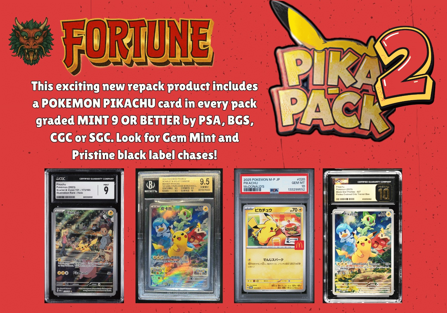 FORTUNE PIKA PACK 2 Mystery Box at PristineAuction.com FORTUNE PIKA PACK 2 Mystery Box at PristineAuction.com