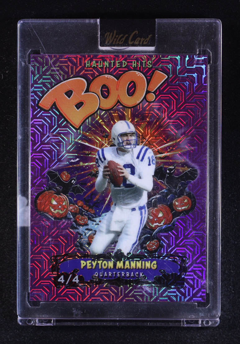 Peyton Manning 2025 Wild Card Haunted Hits Monster Hunt BOO! Purple Mojo #PM #4/4 at PristineAuction.com Peyton Manning 2025 Wild Card Haunted Hits Monster Hunt BOO! Purple Mojo #PM #4/4 at PristineAuction.com