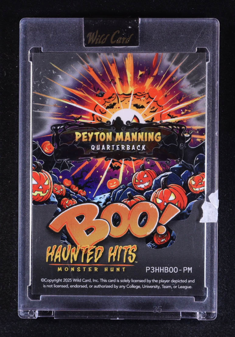 Peyton Manning 2025 Wild Card Haunted Hits Monster Hunt BOO! Purple Mojo #PM #4/4 at PristineAuction.com Peyton Manning 2025 Wild Card Haunted Hits Monster Hunt BOO! Purple Mojo #PM #4/4 at PristineAuction.com