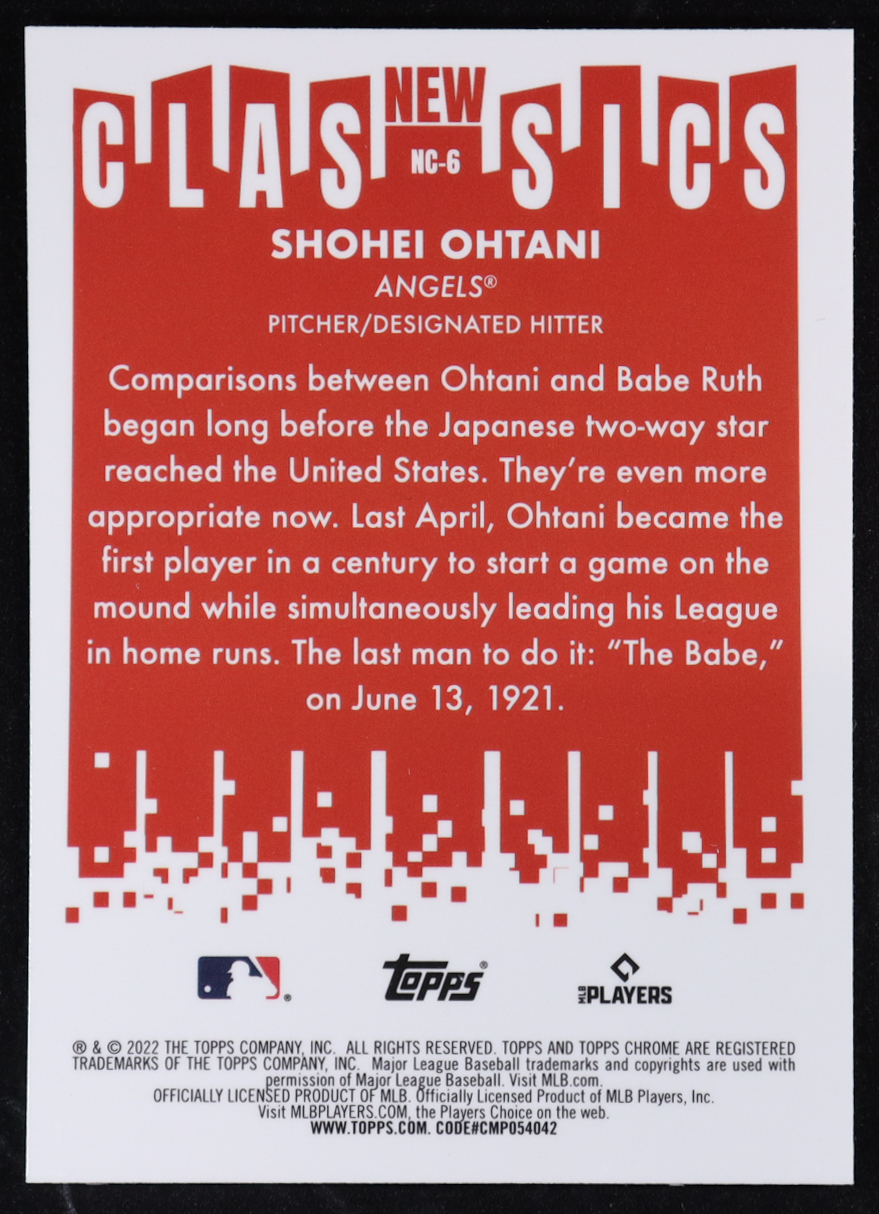 Shohei Ohtani 2022 Topps Chrome New Classics #NC6 at PristineAuction.com Shohei Ohtani 2022 Topps Chrome New Classics #NC6 at PristineAuction.com
