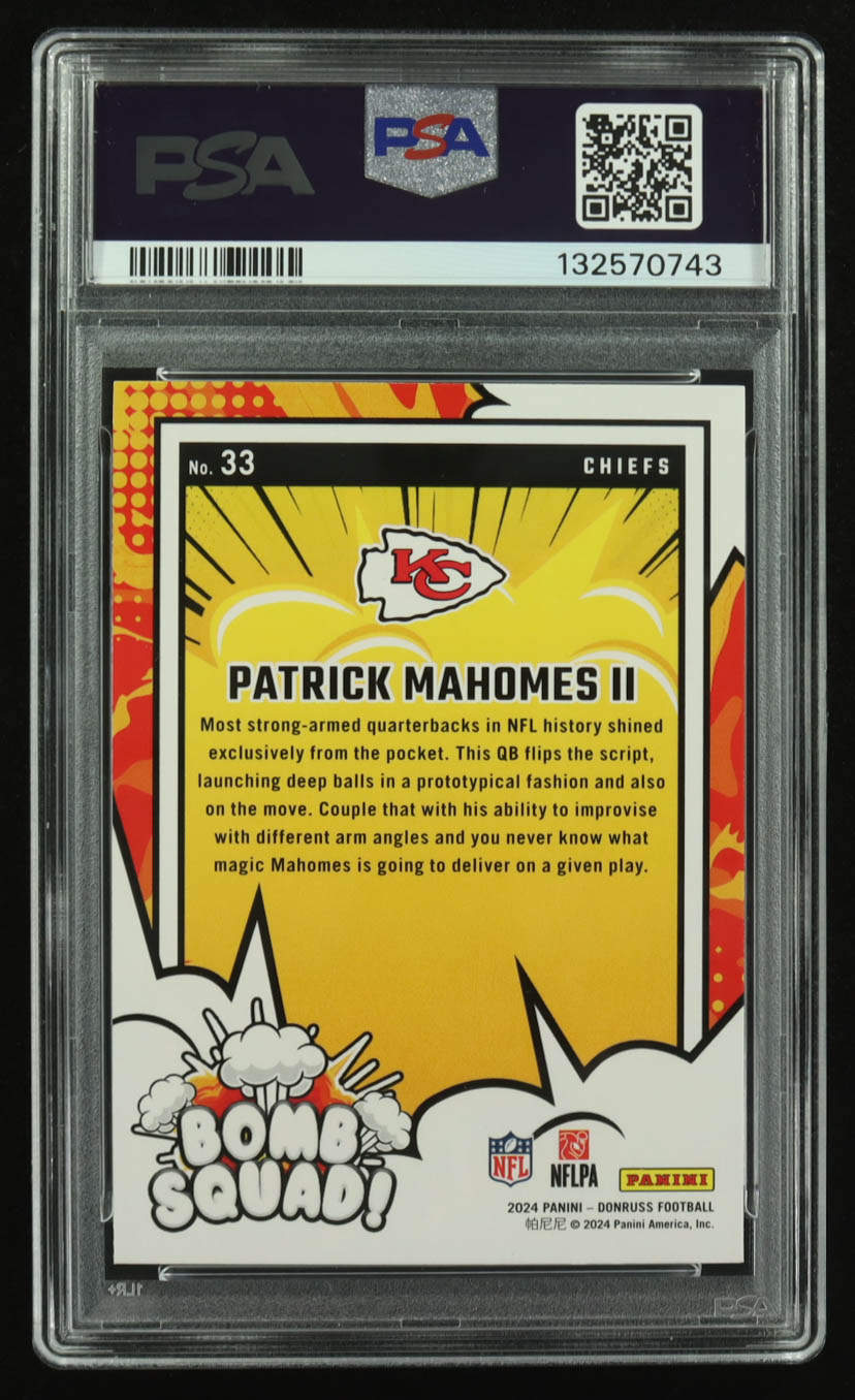 Patrick Mahomes II 2024 Donruss Bomb Squad #33 (PSA 10) at PristineAuction.com Patrick Mahomes II 2024 Donruss Bomb Squad #33 (PSA 10) at PristineAuction.com