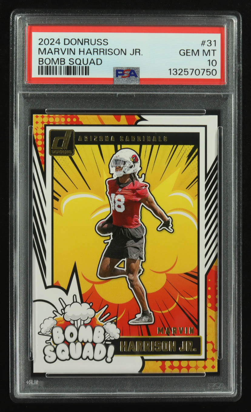Marvin Harrison Jr. 2024 Donruss Bomb Squad #31 RC (PSA 10) at PristineAuction.com Marvin Harrison Jr. 2024 Donruss Bomb Squad #31 RC (PSA 10) at PristineAuction.com