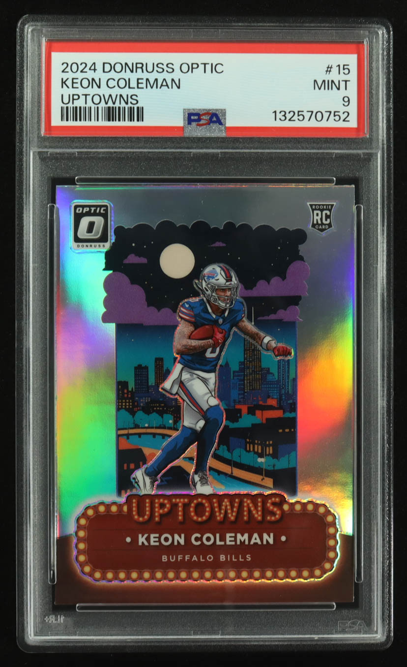 Keon Coleman 2024 Donruss Optic Uptowns #15 RC (PSA 9) at PristineAuction.com Keon Coleman 2024 Donruss Optic Uptowns #15 RC (PSA 9) at PristineAuction.com