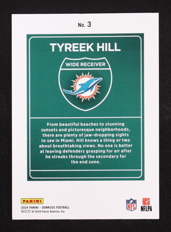 Tyreek Hill 2024 Donruss Downtown #3 at PristineAuction.com Tyreek Hill 2024 Donruss Downtown #3 at PristineAuction.com