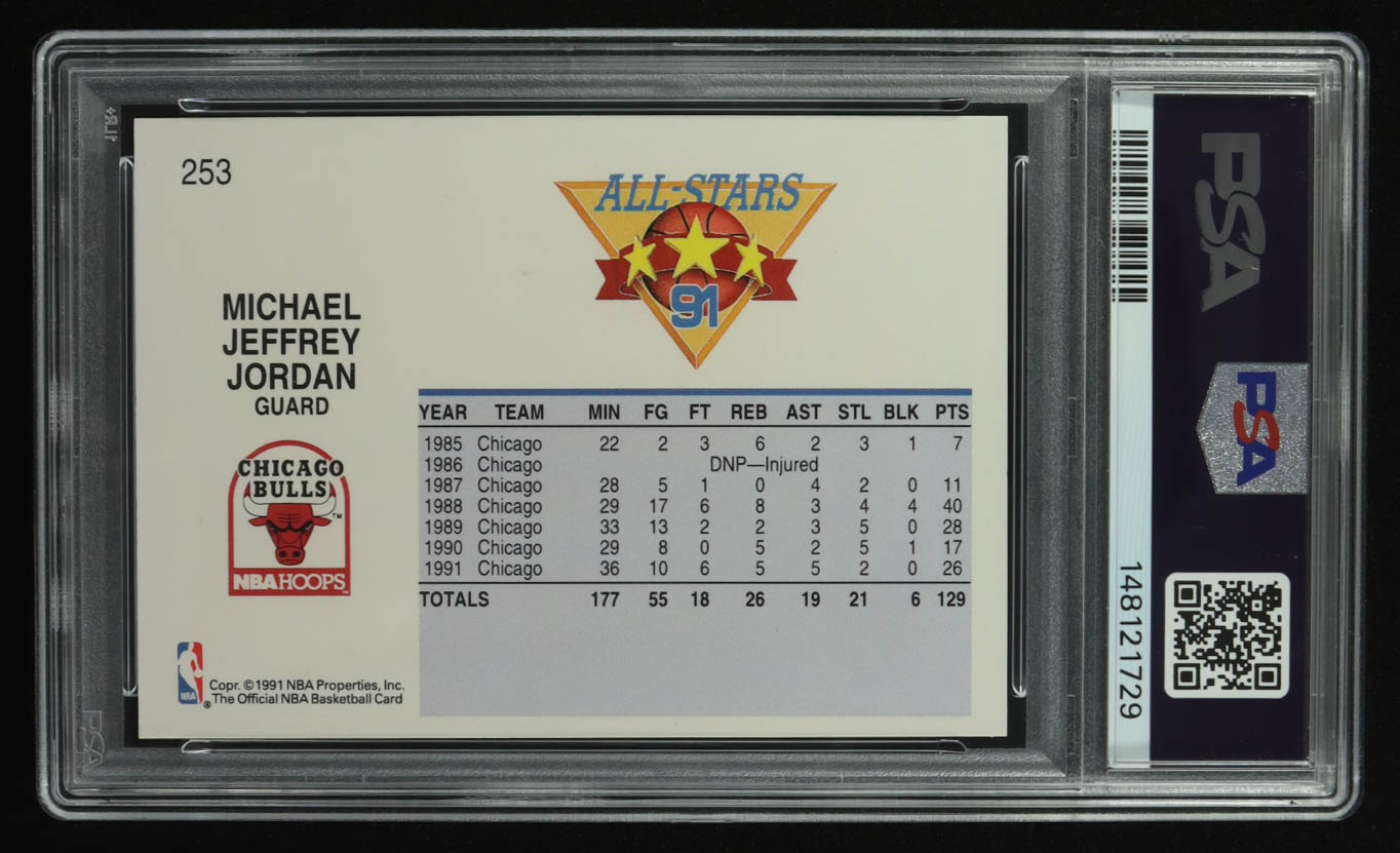 Michael Jordan 1991-92 Hoops #253 AS (PSA 9) at PristineAuction.com Michael Jordan 1991-92 Hoops #253 AS (PSA 9) at PristineAuction.com
