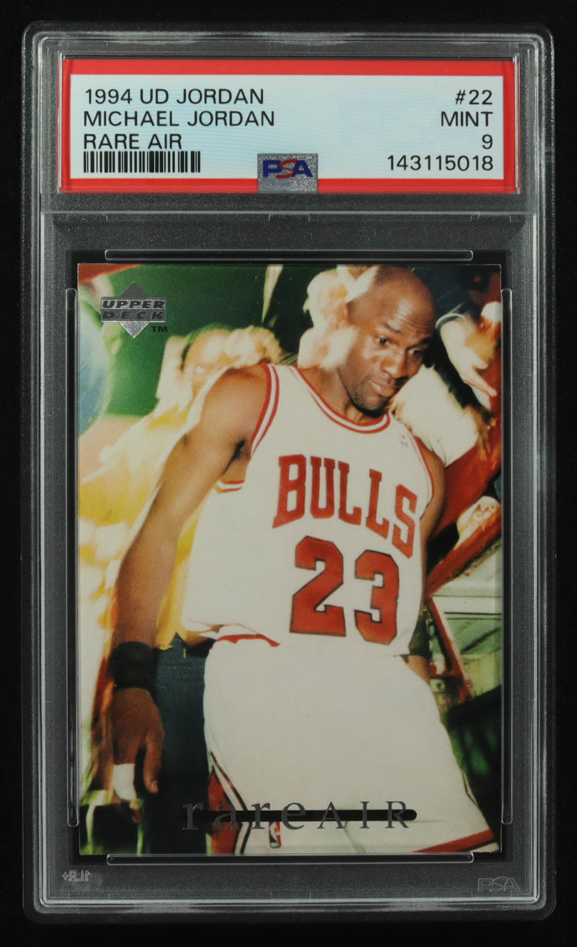 Michael Jordan 1994 Upper Deck Jordan Rare Air #22 / Heading to Locker Room After Game at Chicago Stadium (PSA 9) at PristineAuction.com Michael Jordan 1994 Upper Deck Jordan Rare Air #22 / Heading to Locker Room After Game at Chicago Stadium (PSA 9) at PristineAuction.com