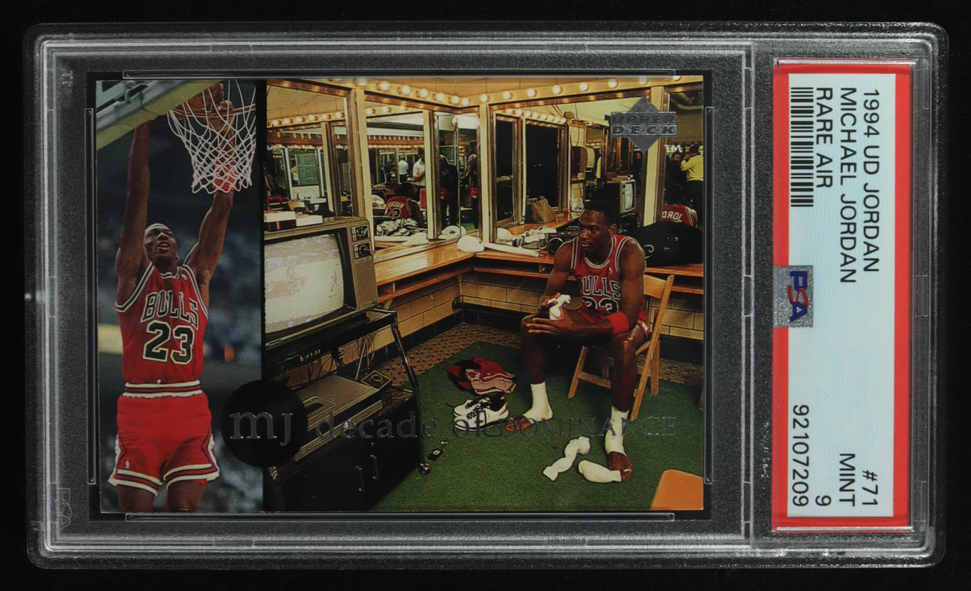 Michael Jordan 1994 Upper Deck Jordan Rare Air #71 / Watching a Game on TV (PSA 9) at PristineAuction.com Michael Jordan 1994 Upper Deck Jordan Rare Air #71 / Watching a Game on TV (PSA 9) at PristineAuction.com