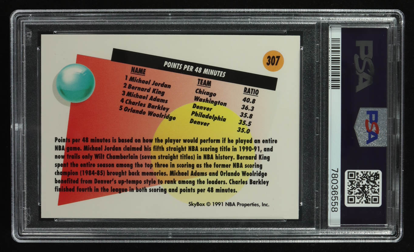 Michael Jordan 1991-92 SkyBox #307 Points (PSA 9) at PristineAuction.com Michael Jordan 1991-92 SkyBox #307 Points (PSA 9) at PristineAuction.com