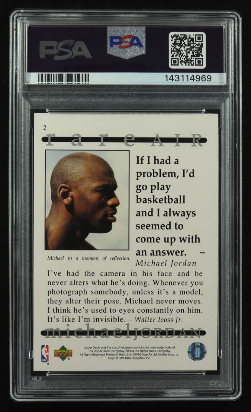 Michael Jordan 1994 Upper Deck Jordan Rare Air #2 / Close-Up Profile (PSA 9) at PristineAuction.com Michael Jordan 1994 Upper Deck Jordan Rare Air #2 / Close-Up Profile (PSA 9) at PristineAuction.com