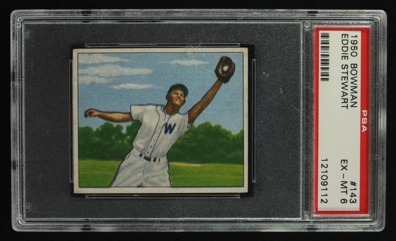 Eddie Stewart 1950 Bowman #143 (PSA 6) at PristineAuction.com Eddie Stewart 1950 Bowman #143 (PSA 6) at PristineAuction.com