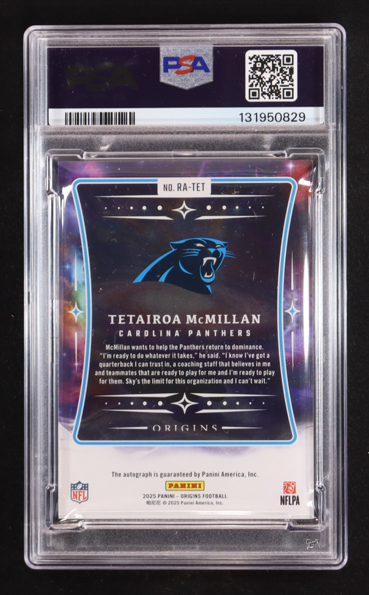 Tetairoa McMillan 2025 Panini Origins Rookie Autographs #3 RC (PSA 9) at PristineAuction.com Tetairoa McMillan 2025 Panini Origins Rookie Autographs #3 RC (PSA 9) at PristineAuction.com
