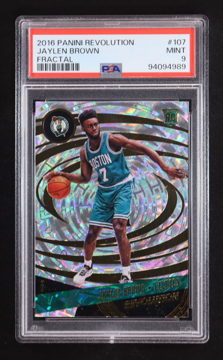 Jaylen Brown 2016-17 Panini Revolution Fractal #107 RC (PSA 9) at PristineAuction.com Jaylen Brown 2016-17 Panini Revolution Fractal #107 RC (PSA 9) at PristineAuction.com